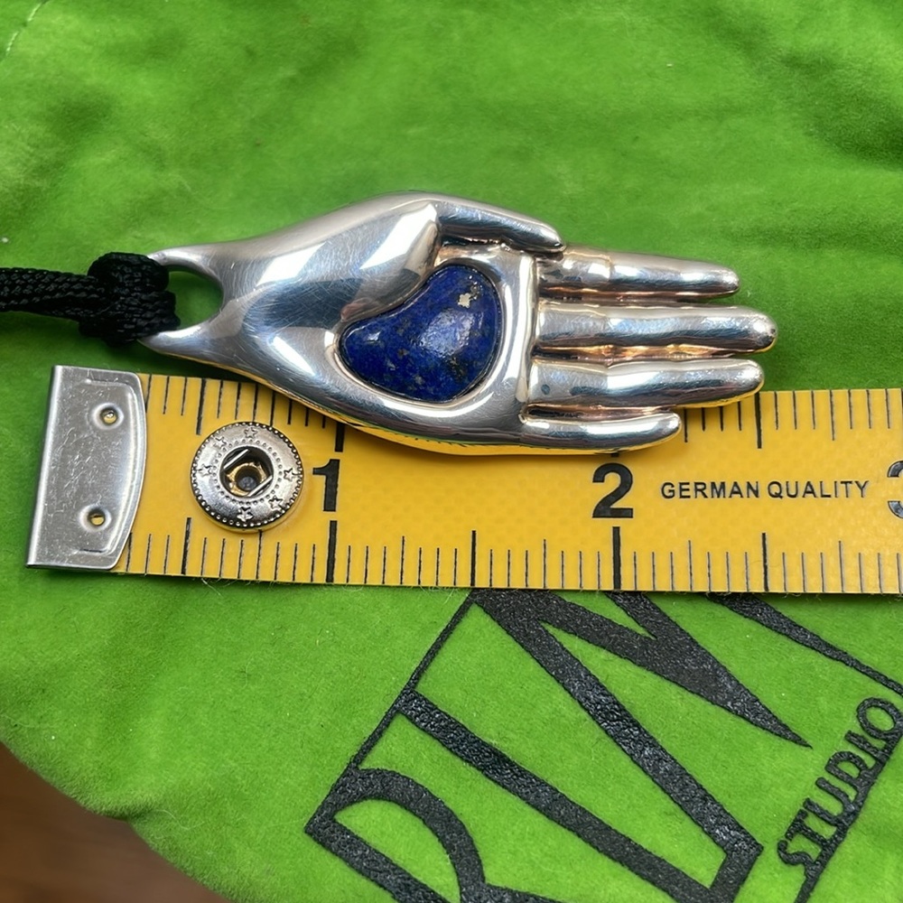 RLM Studio Sterling silver Open Hand/Heart pendant/talisman - Picture 8 of 9